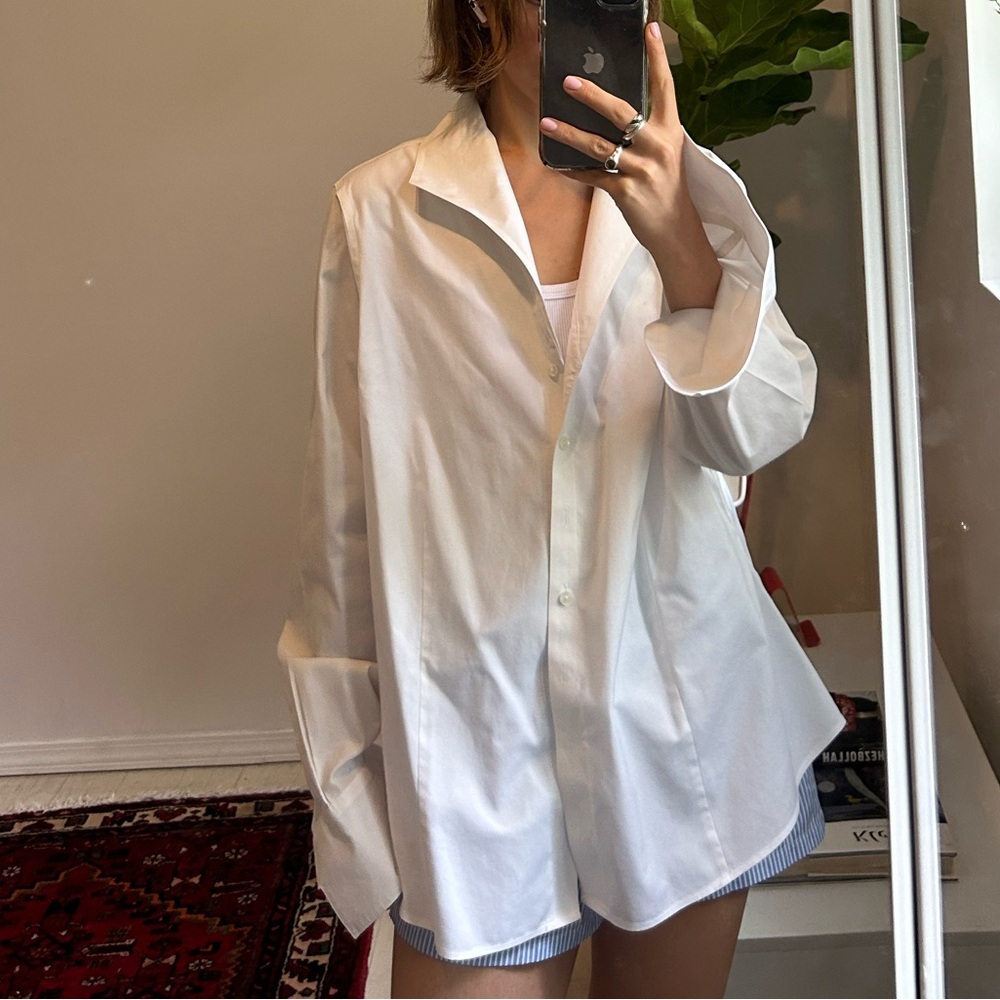 White Oversized Button Down Shirt - image 1